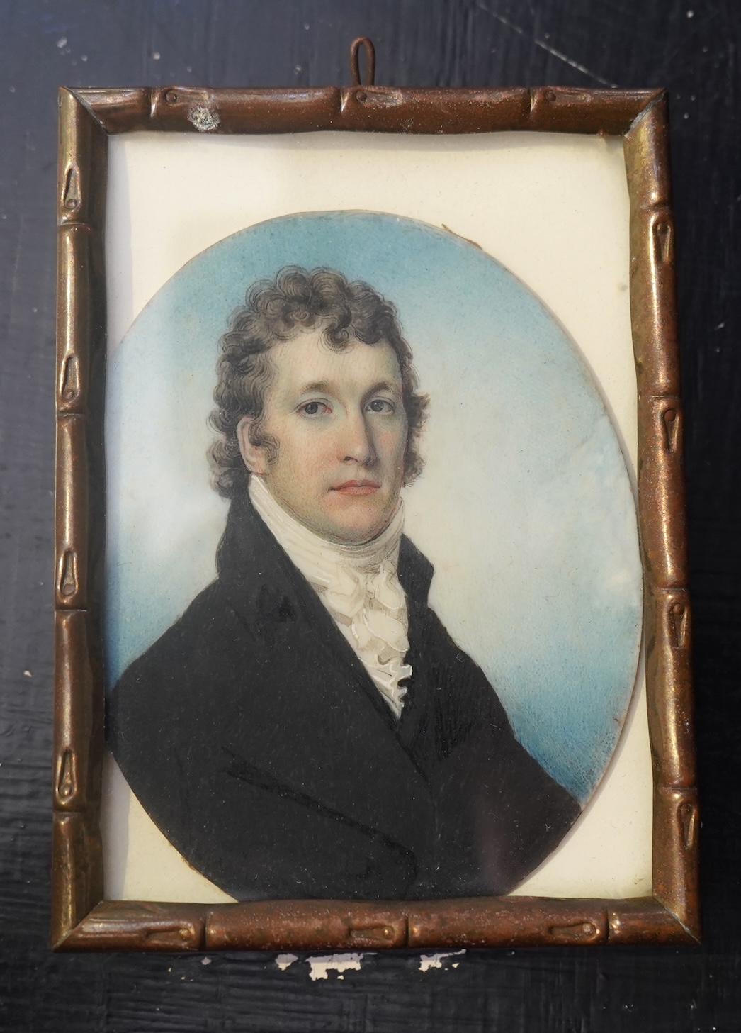 Charles Jagger, 1770-1827, A portrait miniature of gentleman, wearing a black coat and white stock